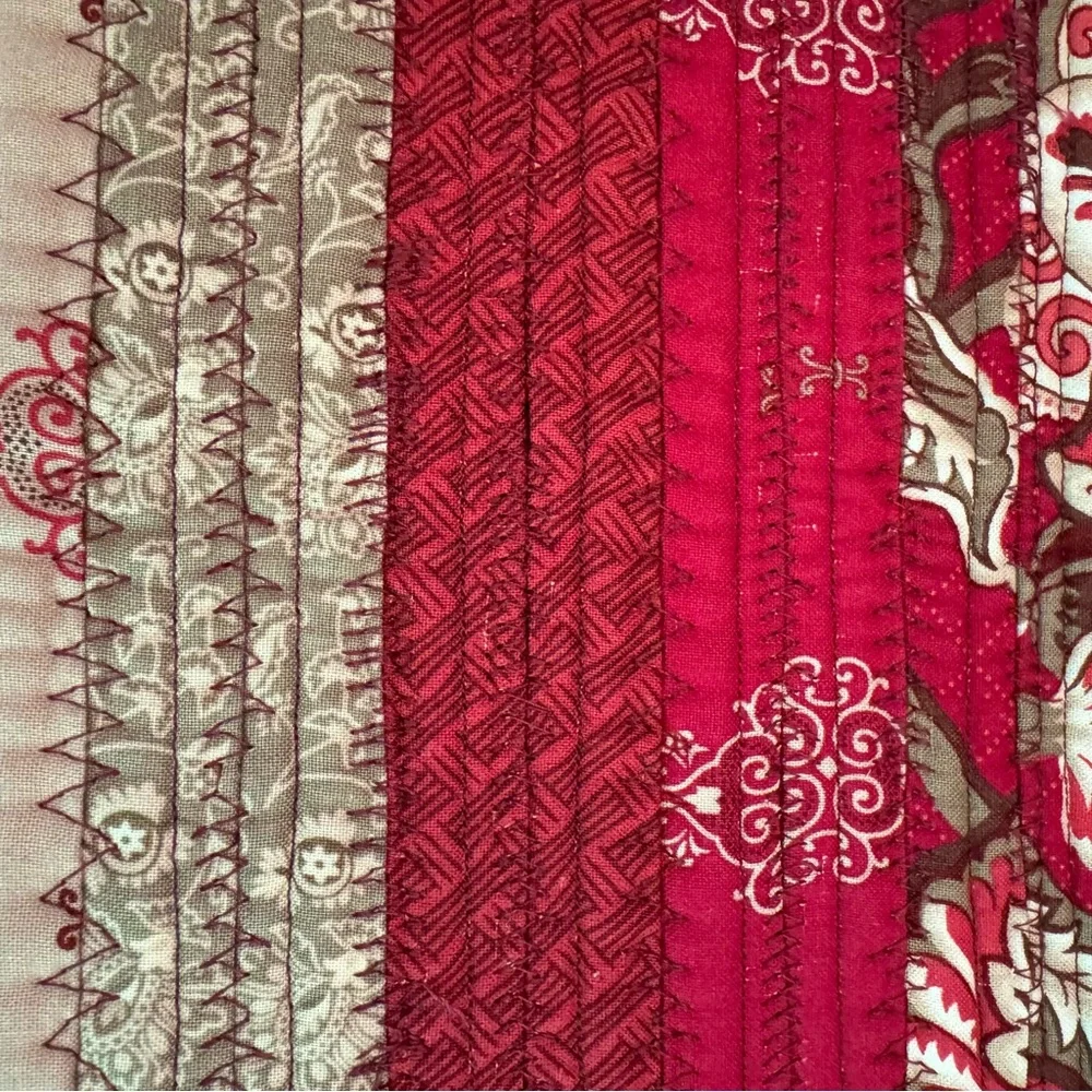 2 Quilted Placemats Handmade Machine Sewn Heavy 13